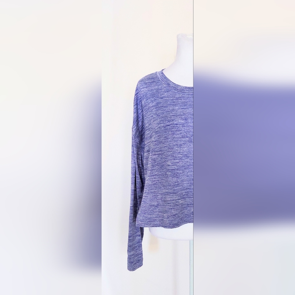 Z by Zella Cropped Pullover Shirt Long Sleeve Purple Heather Size XS - Picture 2 of 8